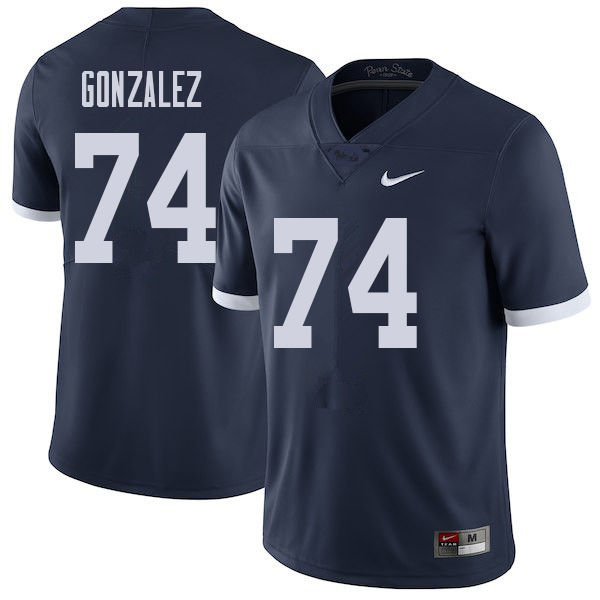 Men #74 Steven Gonzalez Penn State Nittany Lions College Throwback Football Jerseys Sale-Navy